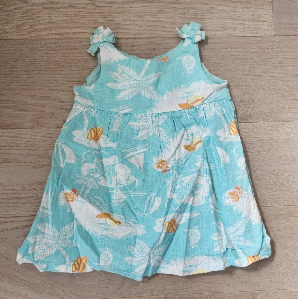 Gymboree Baby Girl Summer Hawaiian Blue Dress 3-6